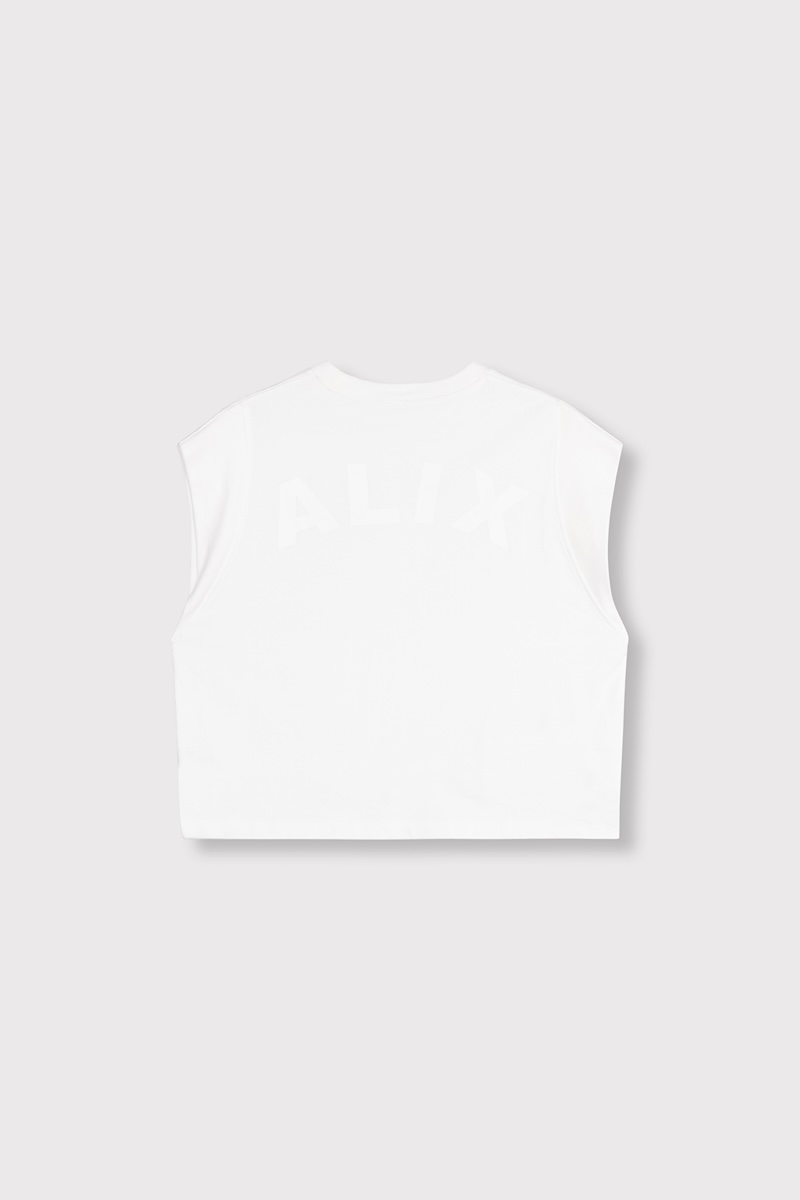 Sleeveles t-shirt soft white alix the label