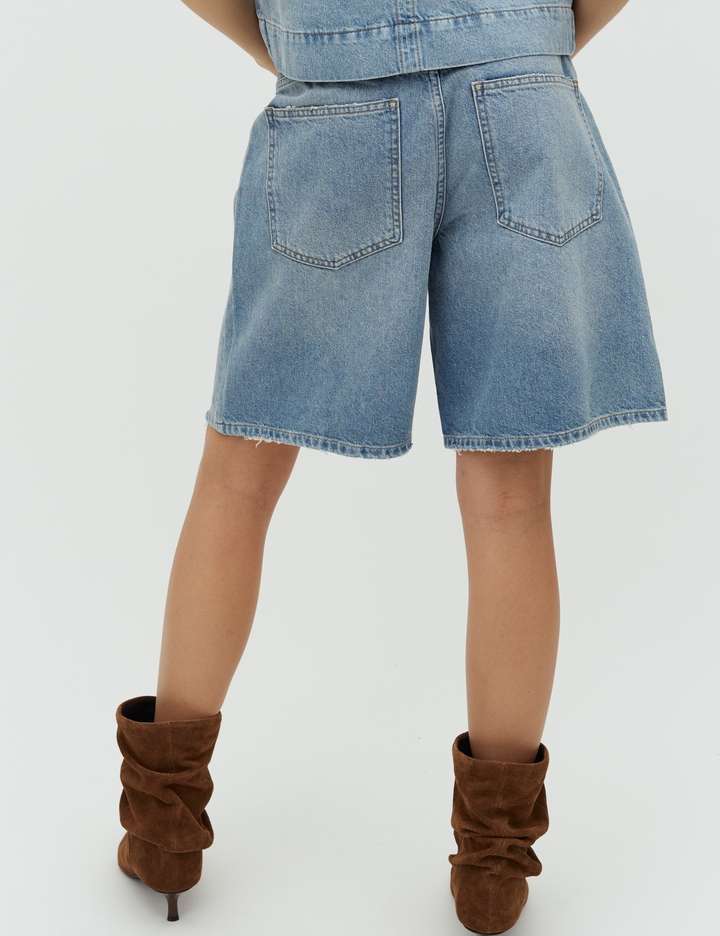 Talina short light blue brushing