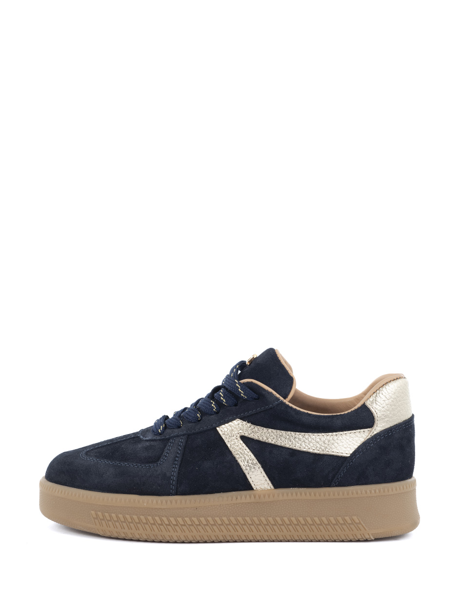 Liva sneakers navy gold grote schoenmaat
