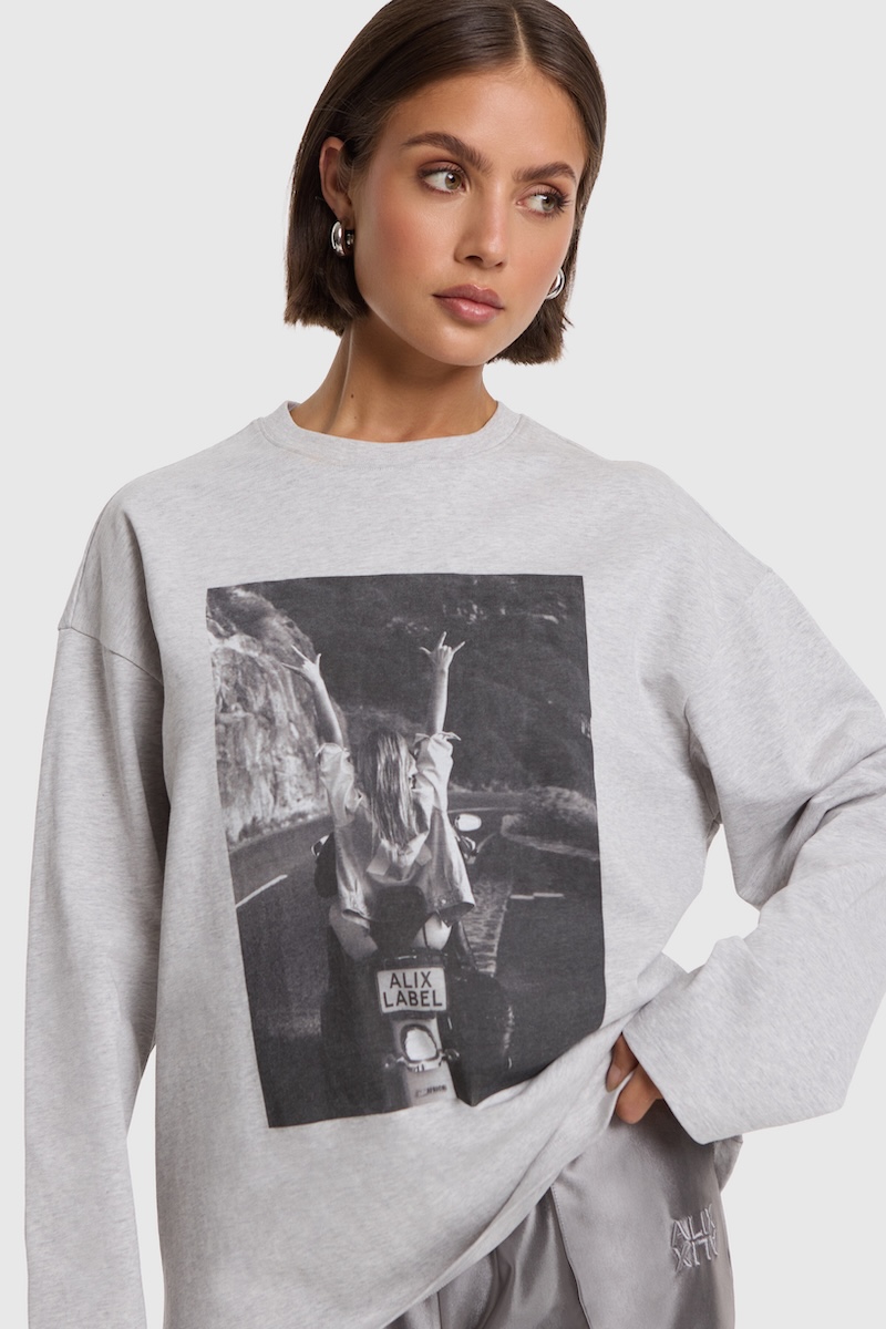 ladies knitted photo longsleeve t-shirt alix the label