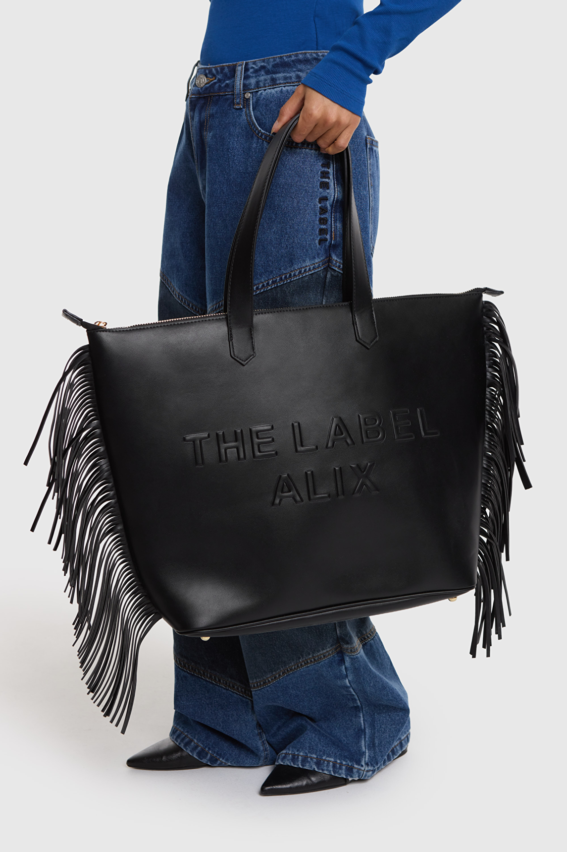 FAUX FRINGES SHOPPER alix the label